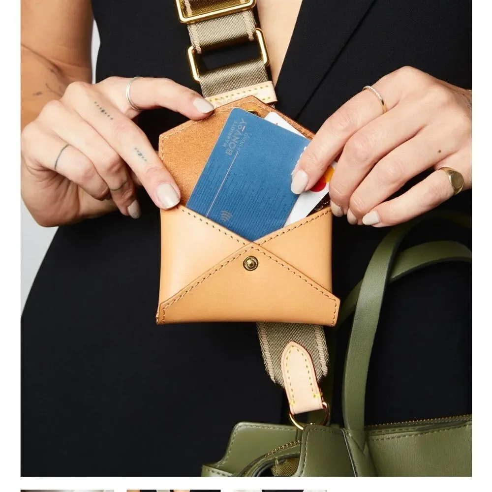 Sidecar Leather ID Envelope in Carrot / New No Box